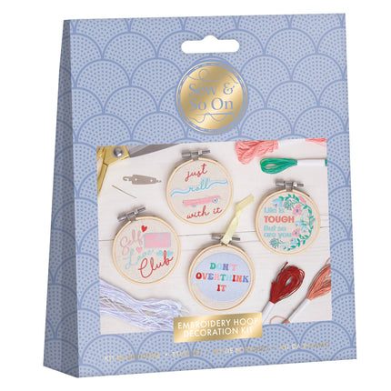 Sew & So On Embroidery Craft Stitch Kit - Slogans