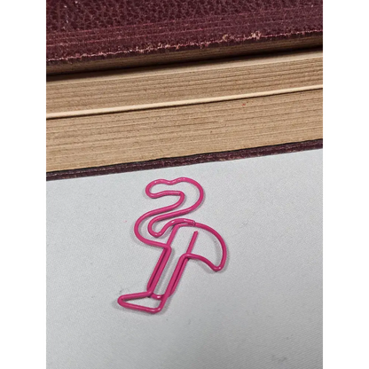 20 Flamingo Paper clips in a tin. - paper clips