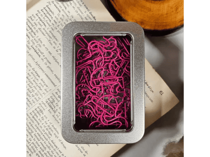 20 Flamingo Paper clips in a tin.