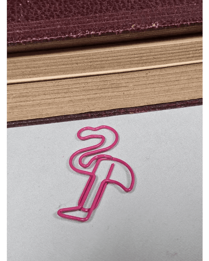 20 Flamingo Paper clips in a tin.