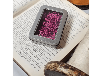 20 Flamingo Paper clips in a tin.