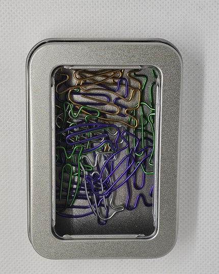 20 Penguin Paper clips in a tin