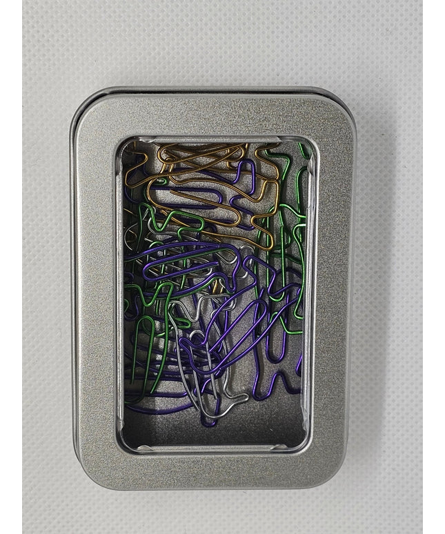 20 Penguin Paper clips in a tin