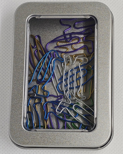 20 Penguin Paper clips in a tin