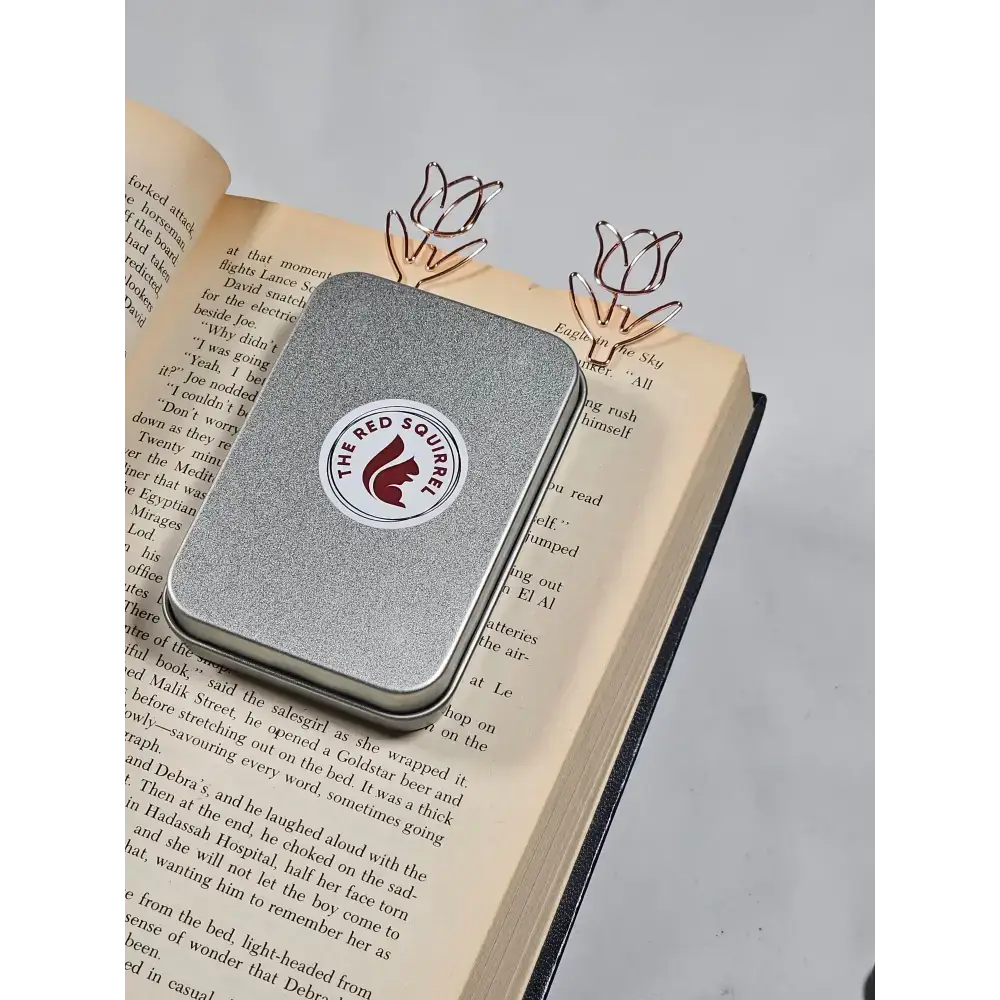 20 Tulip Paper clips in a tin - paper clips