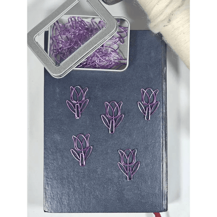 20 Tulip Paper clips in a tin