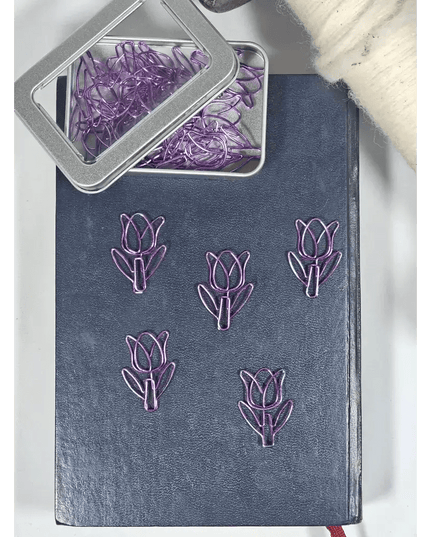 20 Tulip Paper clips in a tin