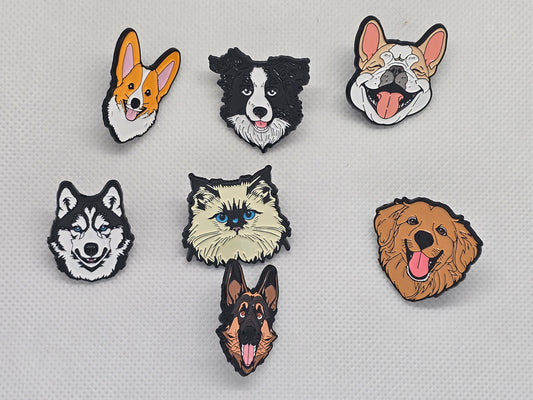Cat and Dogs pin badges