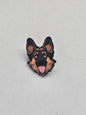 German Shepherd enamel pin badge, perfect for dog lovers to adorn clothing and bags.