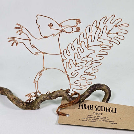 A Squirrel on a branch - Wire artwork