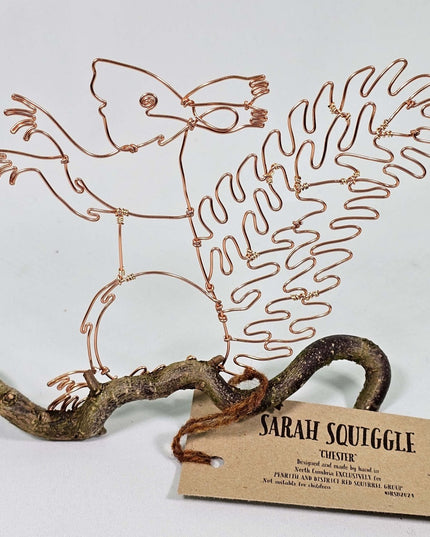 A Squirrel on a branch - Wire artwork