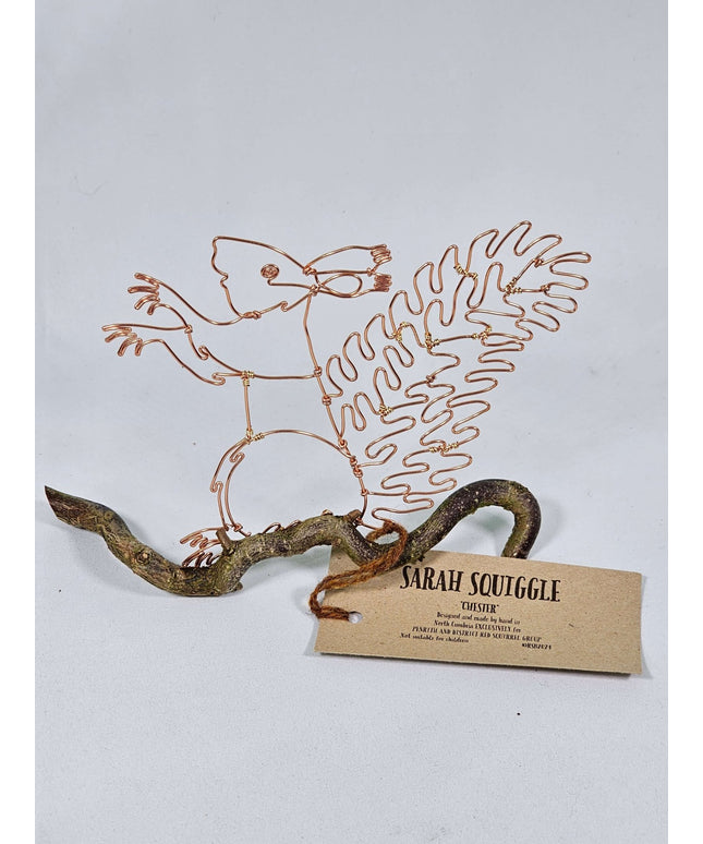 A Squirrel on a branch - Wire artwork