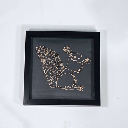 A Framed handmade wire Squirrel