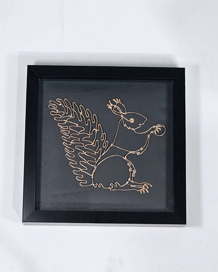 A Framed handmade wire Squirrel