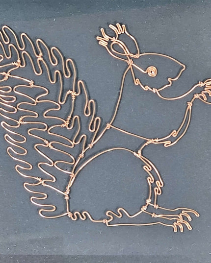 A Framed handmade wire Squirrel