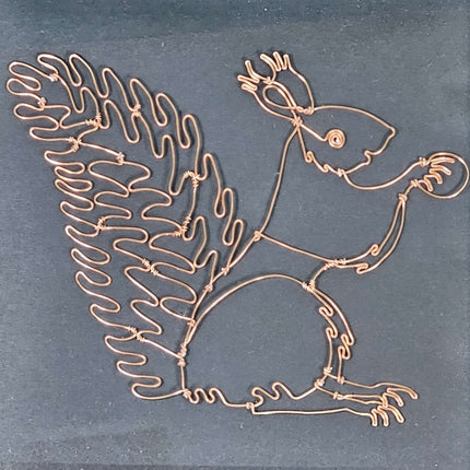 A Framed handmade wire Squirrel