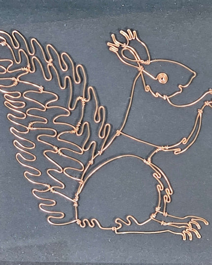 A Framed handmade wire Squirrel