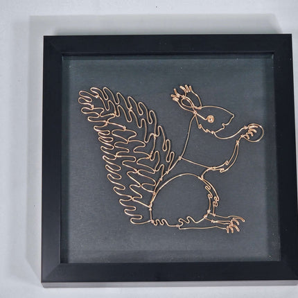 A Framed handmade wire Squirrel