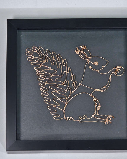 A Framed handmade wire Squirrel