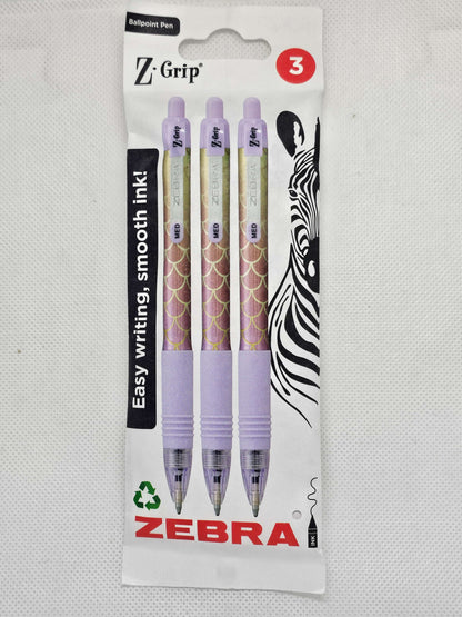 Zebra z grip mermaid pens