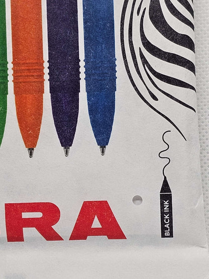 Packaging of pens with visible branding on a white background