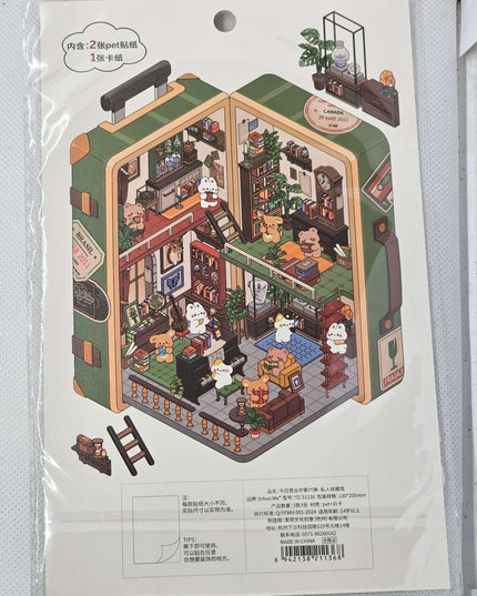 DIY Sticker packs - Make a scene with stickers Suitcase House