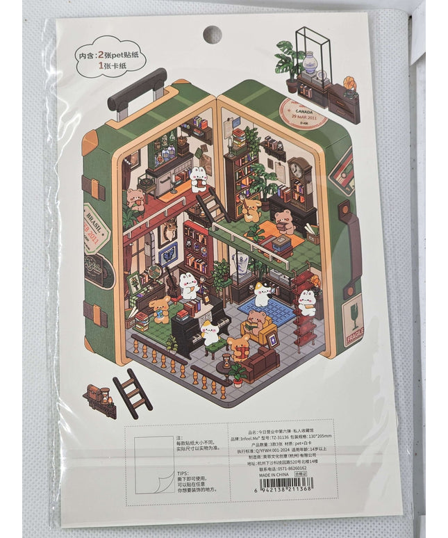 DIY Sticker packs - Make a scene with stickers Suitcase House