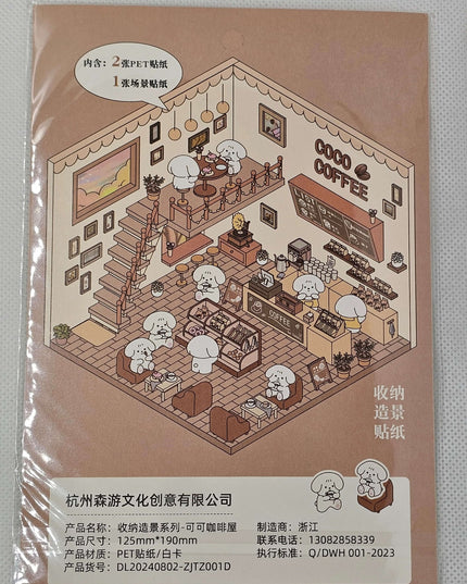 DIY Sticker packs - Make a scene with stickers Coffee Shop