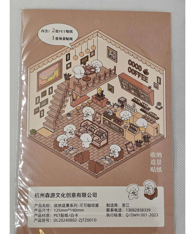 DIY Sticker packs - Make a scene with stickers Coffee Shop