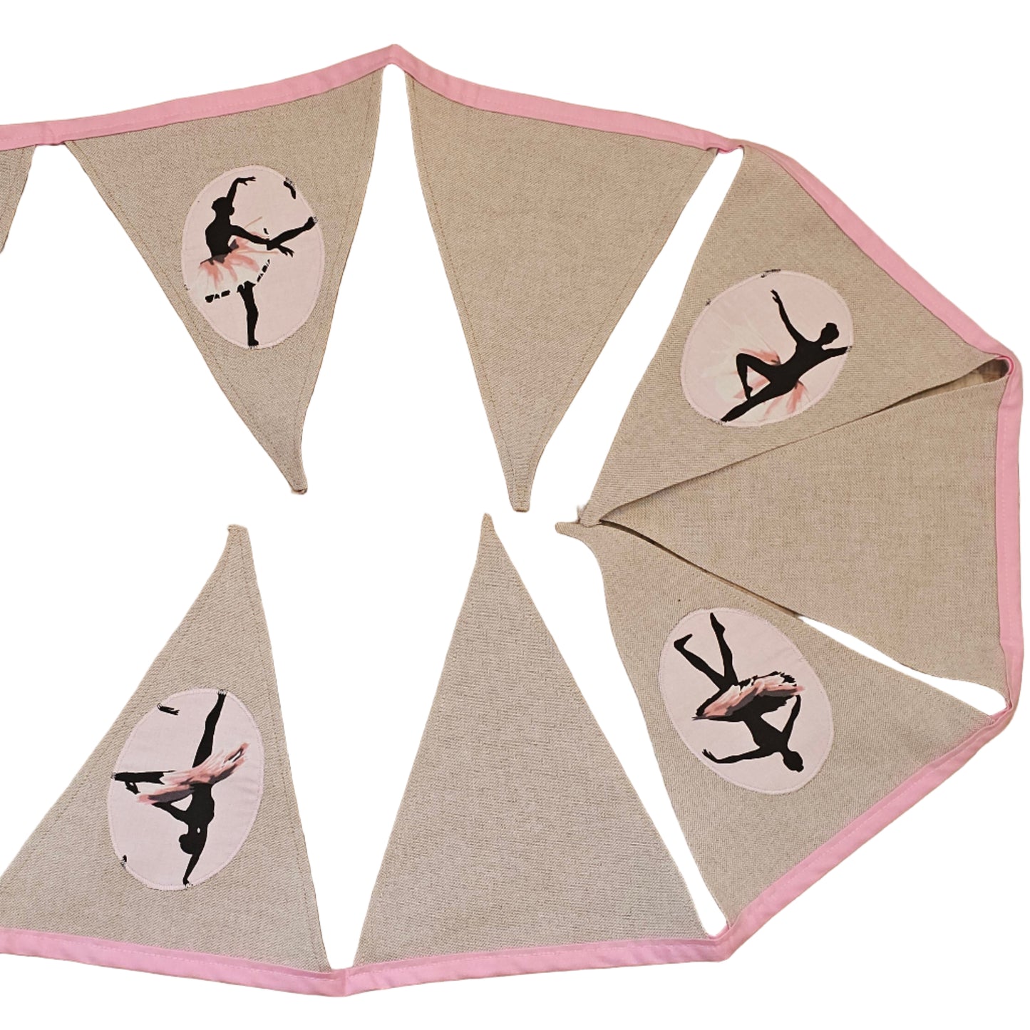 Bunting - Beautiful fabric Bunting Various designs, featuring dance silhouettes on soft fabric triangles.
