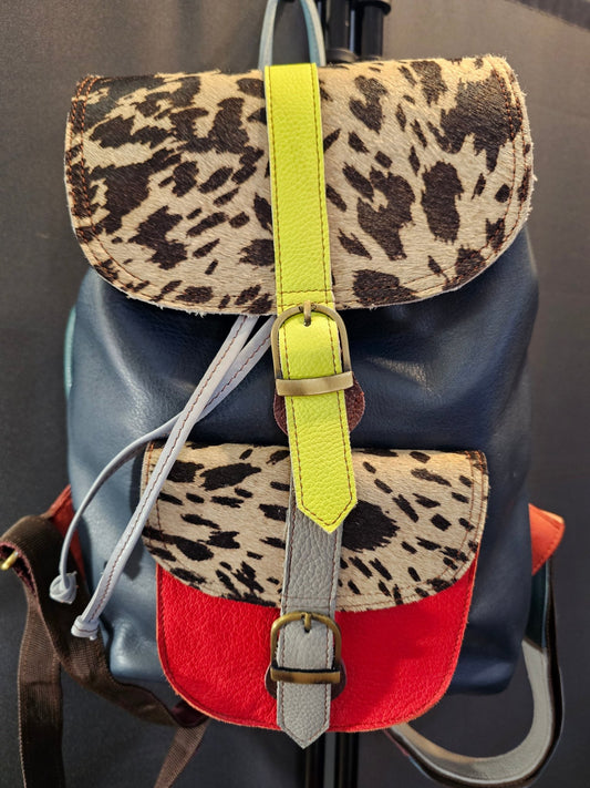 Recycled Leather Patchwork Backpack - Handcrafted & One - of - a - Kind - The Red Squirrel