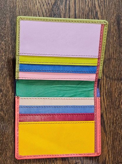 Multicoloured Recycled Leather Card Holder - Fairtrade - The Red Squirrel