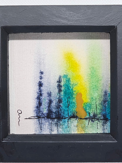 Original Watercolour painting in a box frame - The Red Squirrel