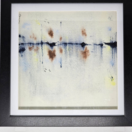 Original Watercolour painting in a Large box frame Blue and Brown
