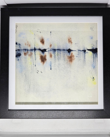 Original Watercolour painting in a Large box frame Blue and Brown