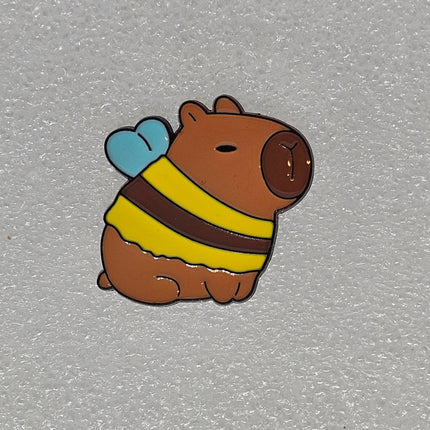 Capybara Pin Badges - various designs Bee