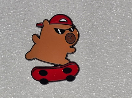 Capybara Pin Badges - various designs Skateboarding