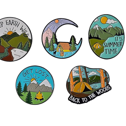 Explorer Pins Set - Outdoor Adventure themed Pin Badges