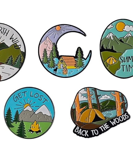Explorer Pins Set - Outdoor Adventure themed Pin Badges