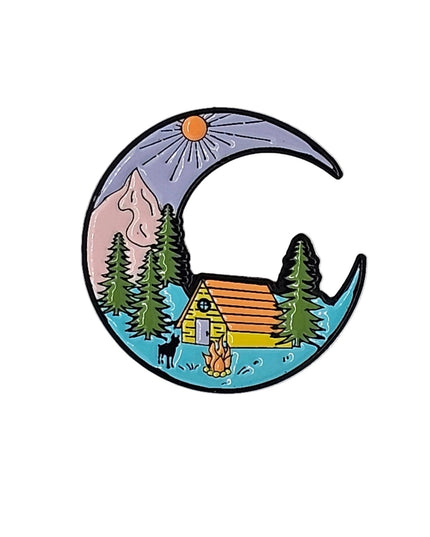 Outdoor Adventure Pin badges Mountain moon