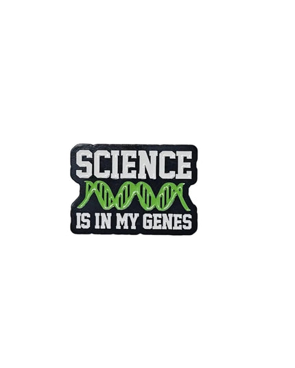 Science themed pin badges (various designs) Genes