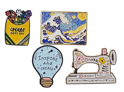 Art and Craft themed Pin Badges
