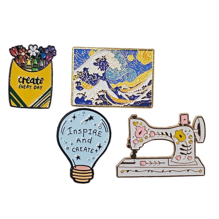 Art and Craft themed Pin Badges