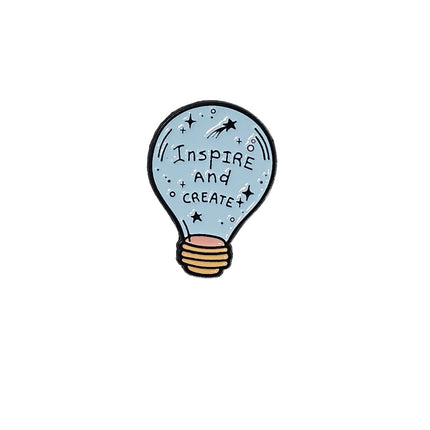 Art and Craft themed Pin Badges Enamel Lightbulb
