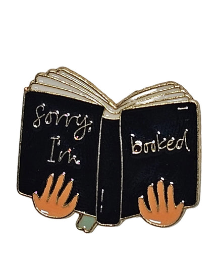 Book themed Pin Badges - various designs Sorry im booked
