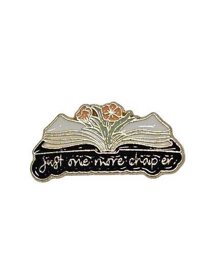 Book themed Pin Badges - various designs Book with flowers