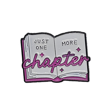 Book themed Pin Badges - various designs Just one more Chapter