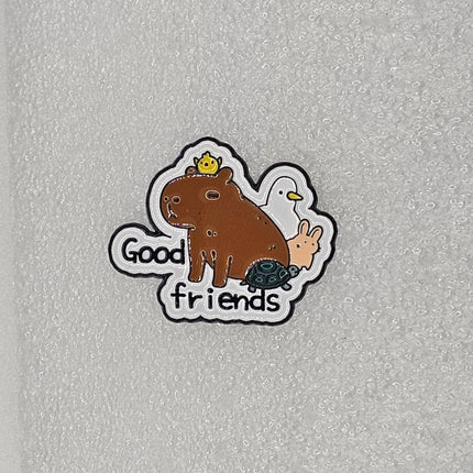 Capybara Pin Badges - various designs Good Friends