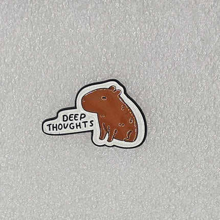 Capybara Pin Badges - various designs Deep Thoughts