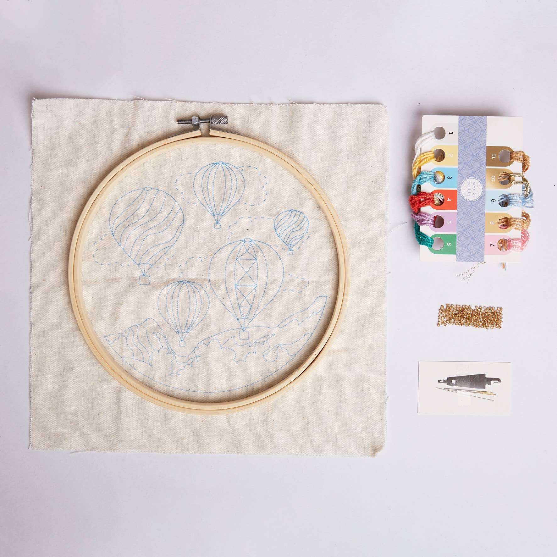 Sew & So On Embroidery Sewing Craft Kit - Balloon Festival - The Red Squirrel